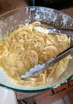 A picture of Shrimp Alfredo.
