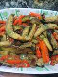 Antipasto de berenjena y morrones