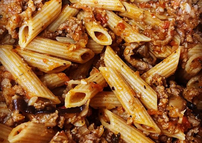Recipe of Homemade Penne Pasta with Meat Sauce