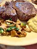 Ribeye Steak, Roasted Porcini Mushrooms, Cauliflower Purée