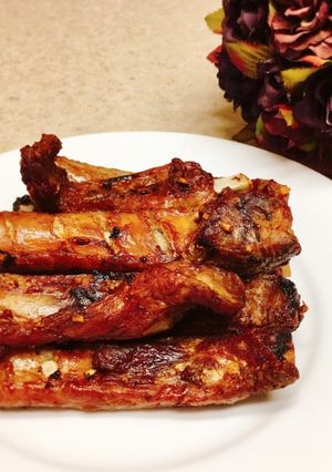 A picture of Honey baked pork ribs/ Air Fryer.