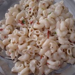 A picture of White sauce pasta.