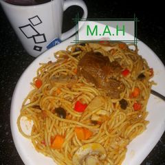 A picture of One-pot spaghetti surprise 😆.