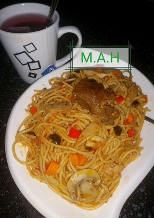 A picture of One-pot spaghetti surprise 😆.