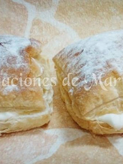 Una foto de Hojaldre rellenos de nata