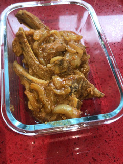 A picture of Lamb chops cooked in the instant pot.