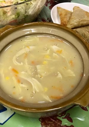 صورة لوصفة شوربة الدجاج والخضار