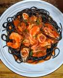 Squid Ink Seafood Pasta