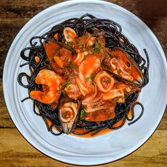 Squid Ink Seafood Pasta A picture of Squid Ink Seafood Pasta.