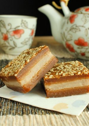 酥烤黑糖芋泥年糕 的食譜成品照片
