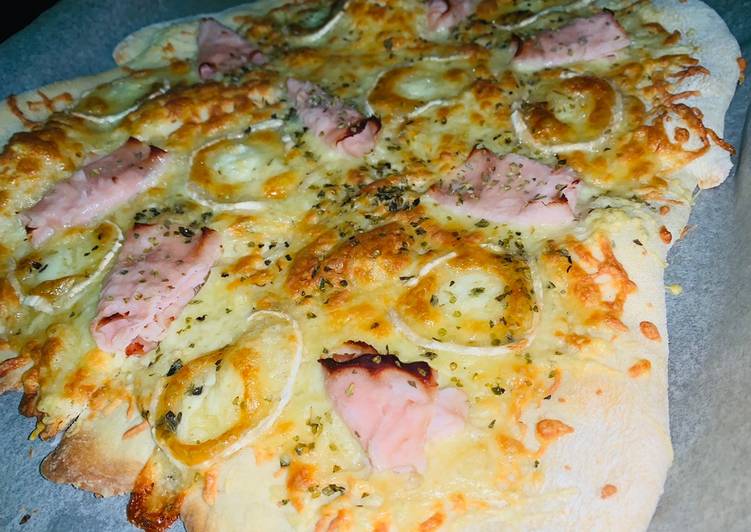 Receta: Delicioso Pizza casera en thermomix de pavo y queso de cabra
