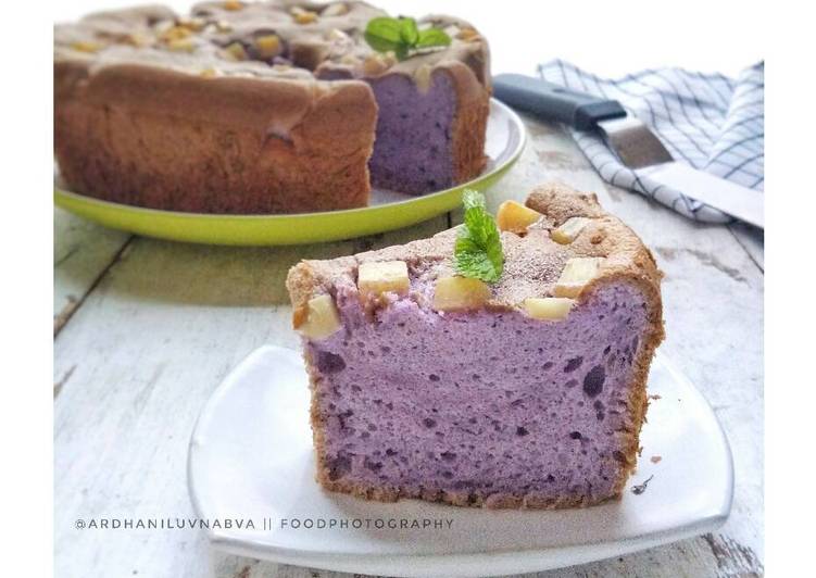 Resep Chiffon Taro Keju Putih Telur Anti Gagal