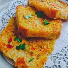 A picture of Indian Eggy Bread- Street food.