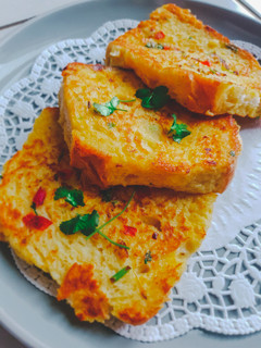 A picture of Indian Eggy Bread- Street food.