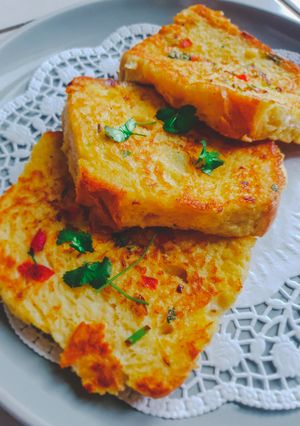 A picture of Indian Eggy Bread- Street food.
