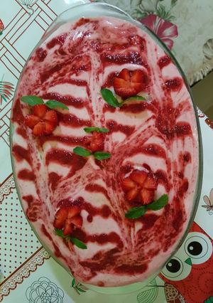 Una foto de Postre helado de kéfir