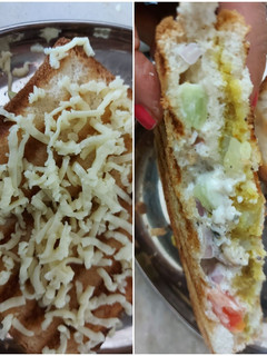 A picture of Vegetable cheese sandwich.
