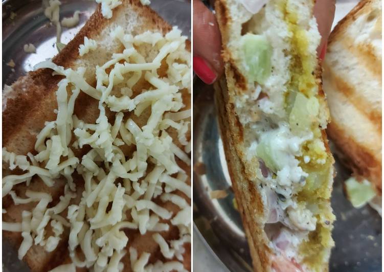 Steps to Prepare Quick Vegetable cheese sandwich