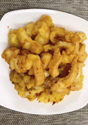 Hình của món Mực mai chiên giòn.