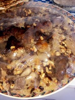 صورة لوصفة رز (تمن)باللحم والدجاج (دليميه)