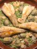 Colitas de rape al microondas (con verduras congeladas)