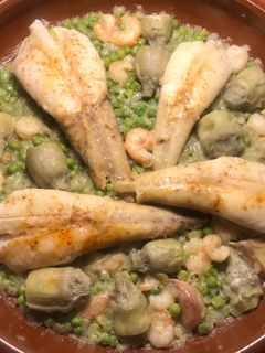 Una foto de Colitas de rape al microondas (con verduras congeladas)