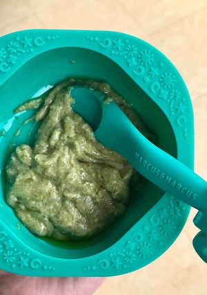 Foto resep Mpasi 7 bulan daging sapi, nasi, pokcoy, jagung