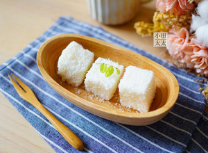 免烤箱冷藏點心~椰香鮮奶雪花糕(影片) 的食譜成品照片