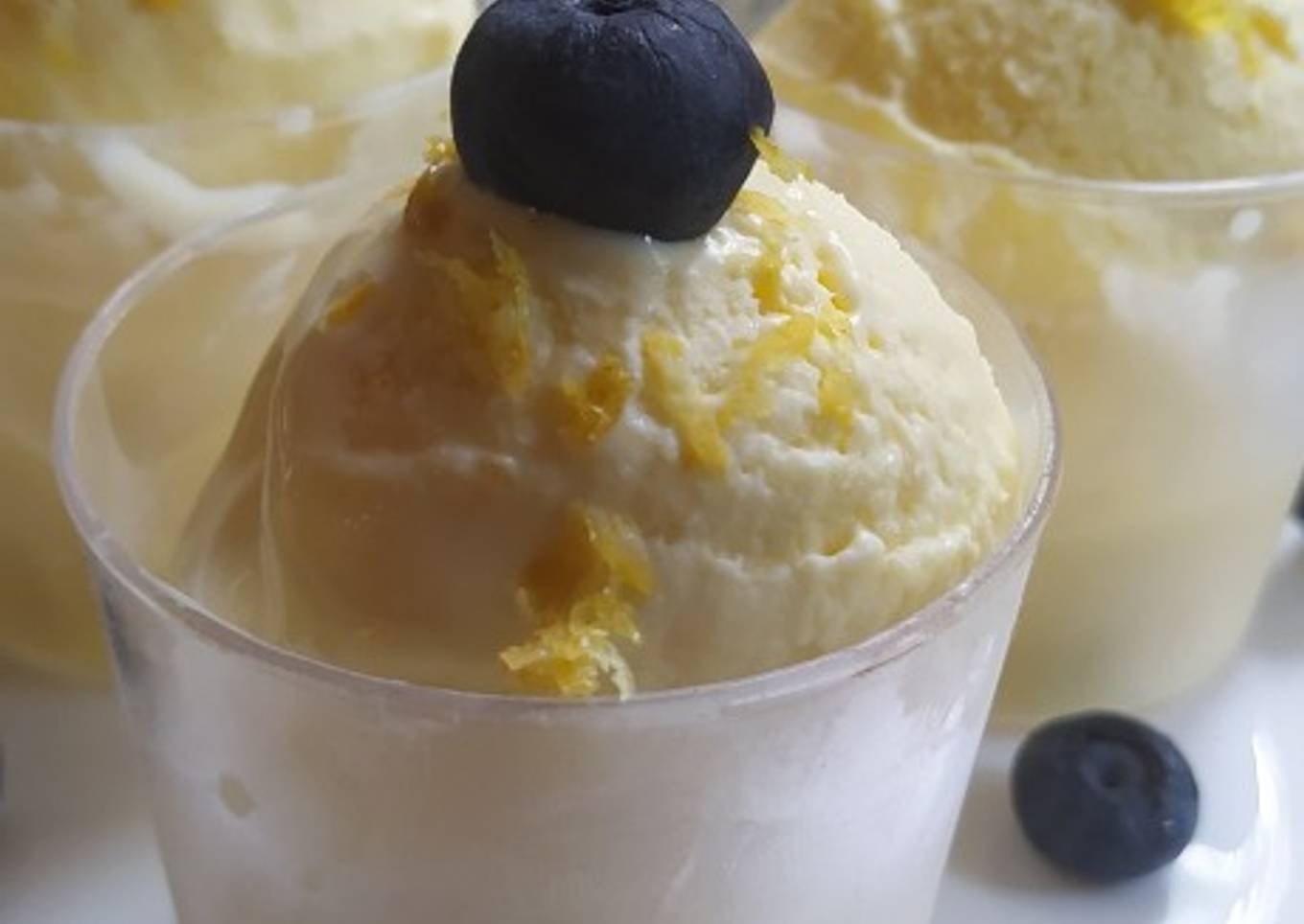 Helado de Limón con Crema y sin Huevo