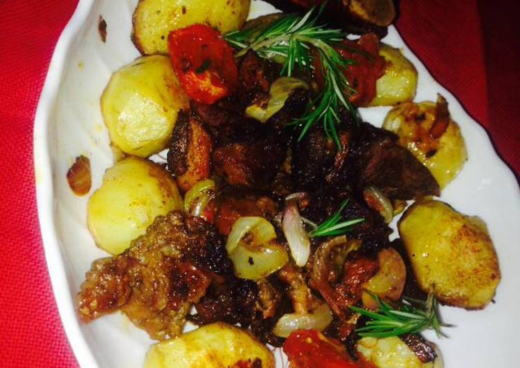 Recipe of Perfect Baked pork with potatoes #themechallenge