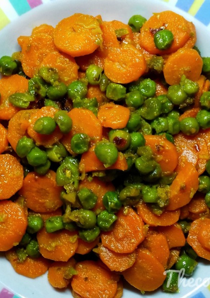 Una foto de Zanahorias con guisantes