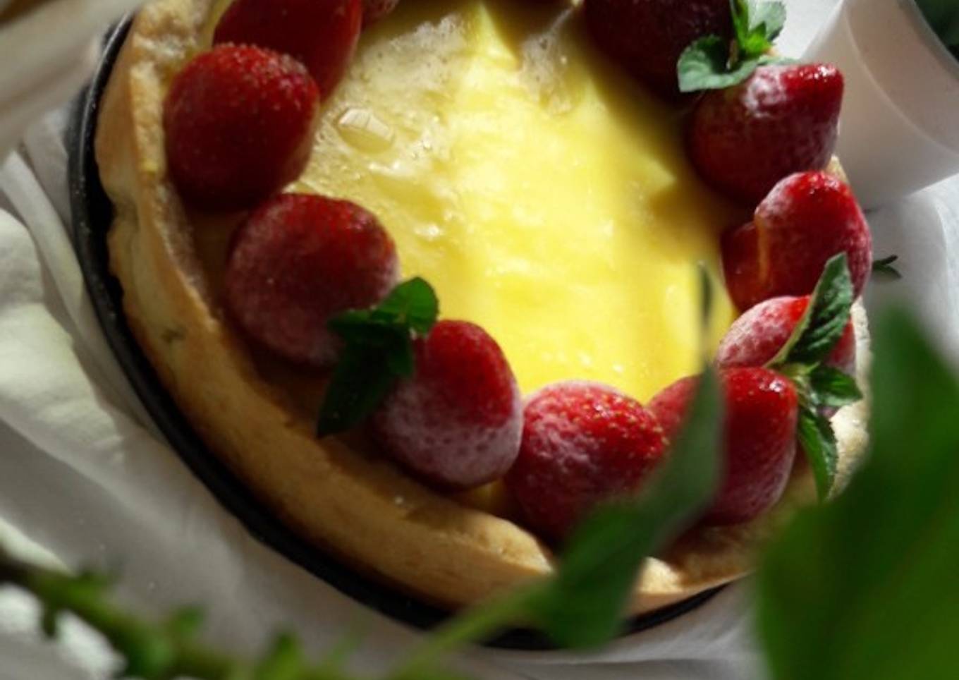 Tartelette au lemon curd fraise