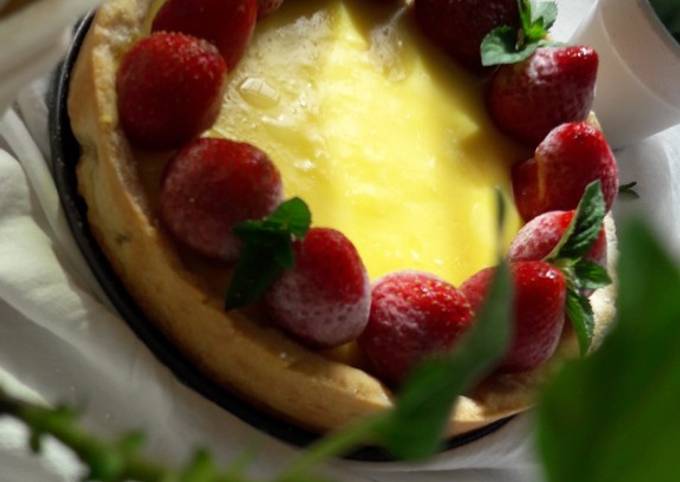 Tartelette au lemon curd fraise