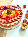Passion Fruit Fraisier with Mascarpone Whipped Cream