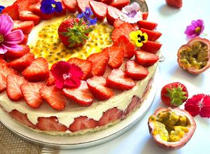 Une photo de Fraisier revisité passion - chantilly mascarpone