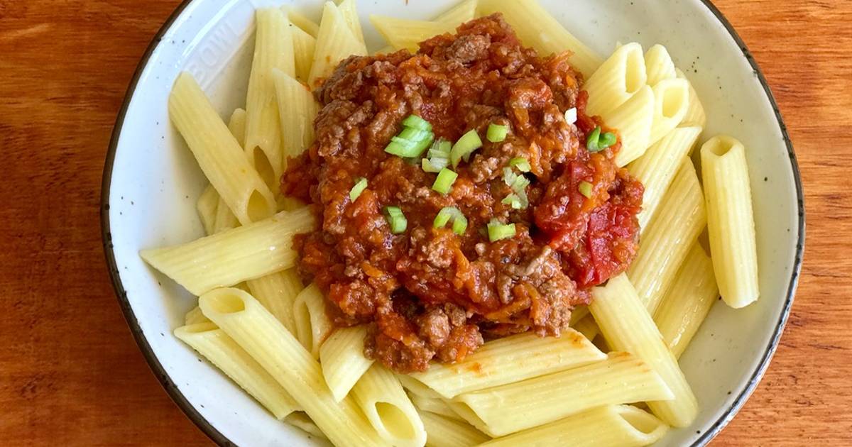 Fideos con salsa casera Receta de Vianca Scalia Alchao Cookpad