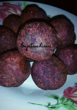 Foto resep Bola ubi ungu isi gula merah