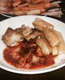 Filetes de pescado y yuca frita.