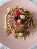 Hotcakes de amaranto, avena y manzana.🍎