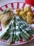 Whiting fillet with green beans and dressing