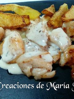 Una foto de Solomillo de pavo en salsa de queso, en la monsieur cuisine
