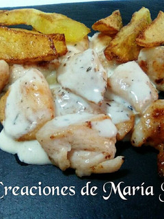 Una foto de Solomillo de pavo en salsa de queso, en la monsieur cuisine