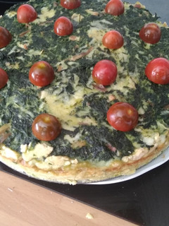 Una foto de Quiche de espinacas con setas