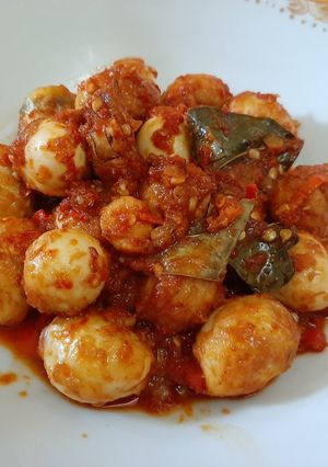 Foto resep Telor puyuh bumbu balado simple