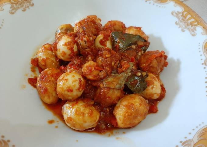 Resep Telor puyuh bumbu balado simple Anti Gagal