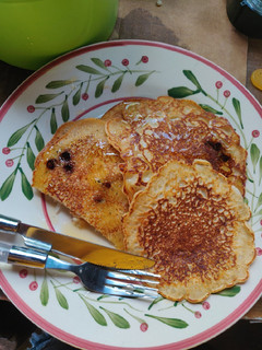 A picture of Vegan Coconut and Chocolate Chip Pancakes.