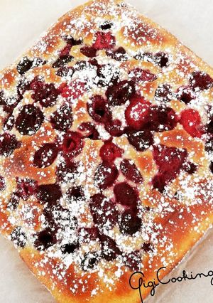 Une photo de Gâteau au citron et framboises