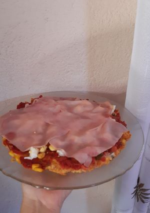 Una foto de 🌿Pizza con base de choclo🌿