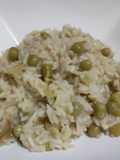 Arroz con panceta y arvejas