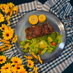 Pomegranate Glazed Salmon A picture of Pomegranate Glazed Salmon.